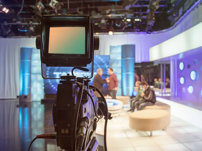 camera set up in a large room